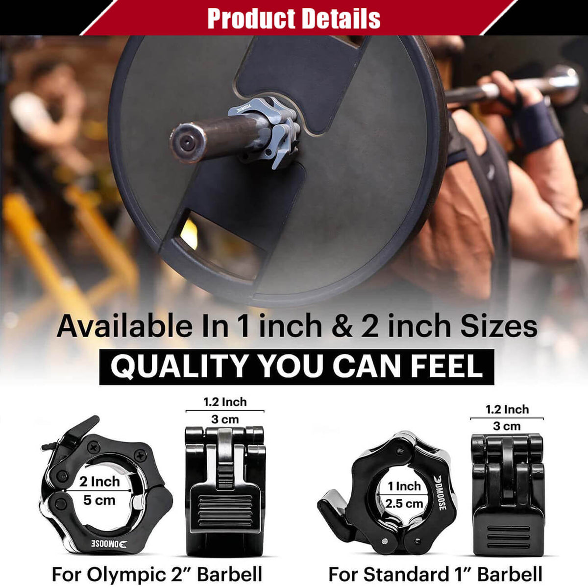 Lock-Jaw Barbell Collars & Clamps | Gym Attachment | RitKeep